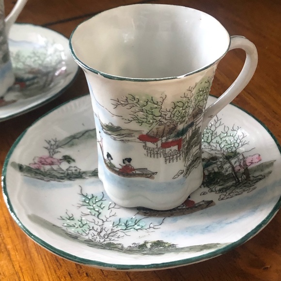 Vintage Nippon Japanese Hand Painted Teacups and Saucers - Picture 2 of 10